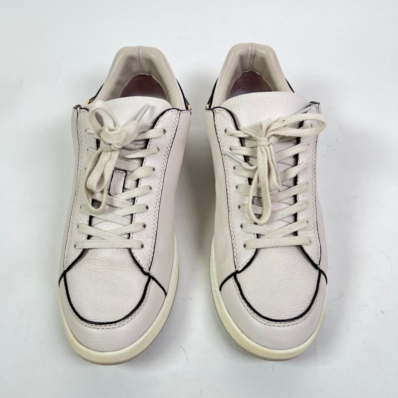Burberry White Check Leather Low-Top Sneaker