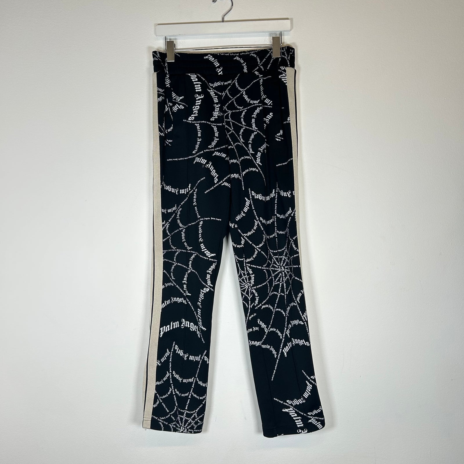 Palm Angels Black Spider Web Track Pants Size M
