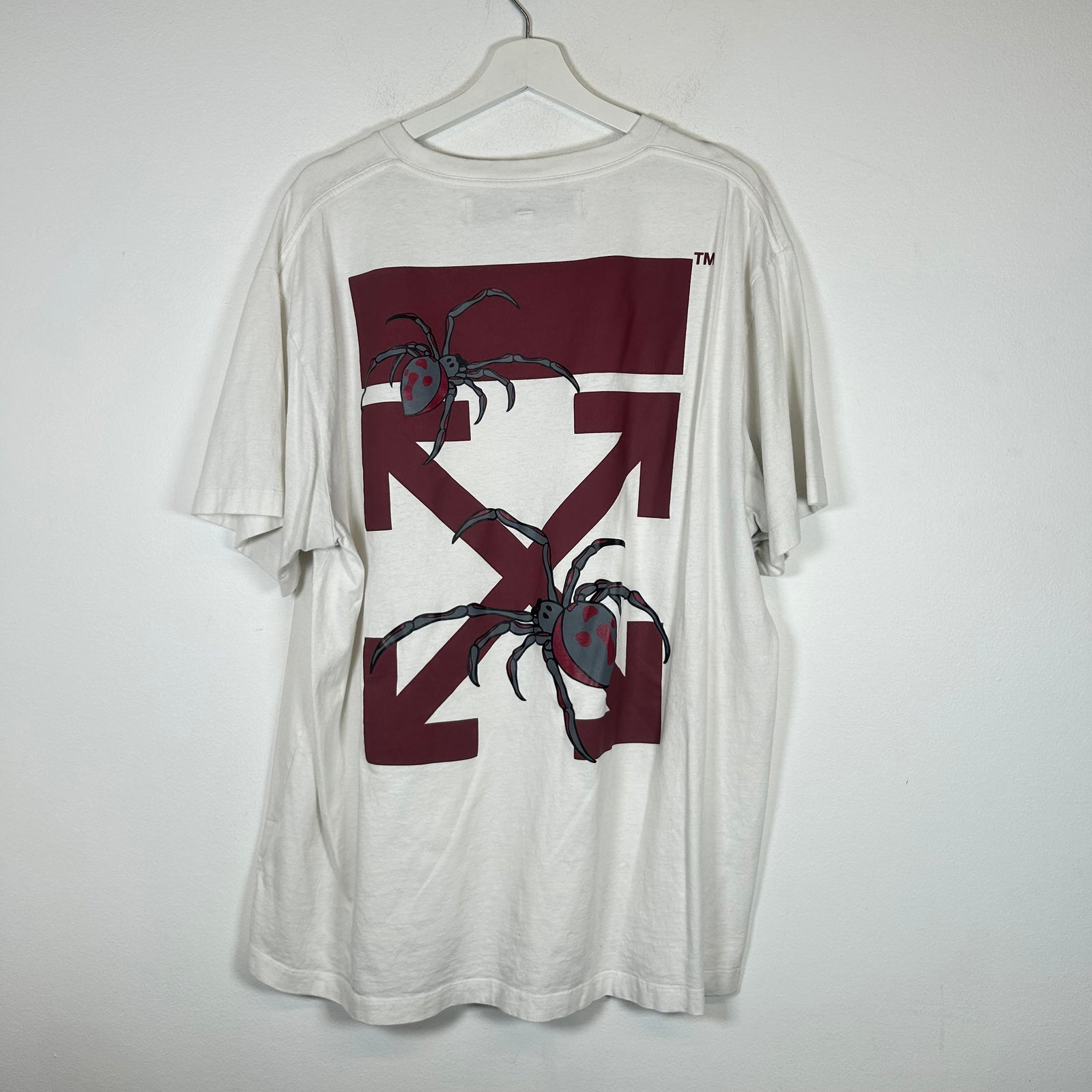 Off-White Burgundy Spider Graphic T-shirt Size M