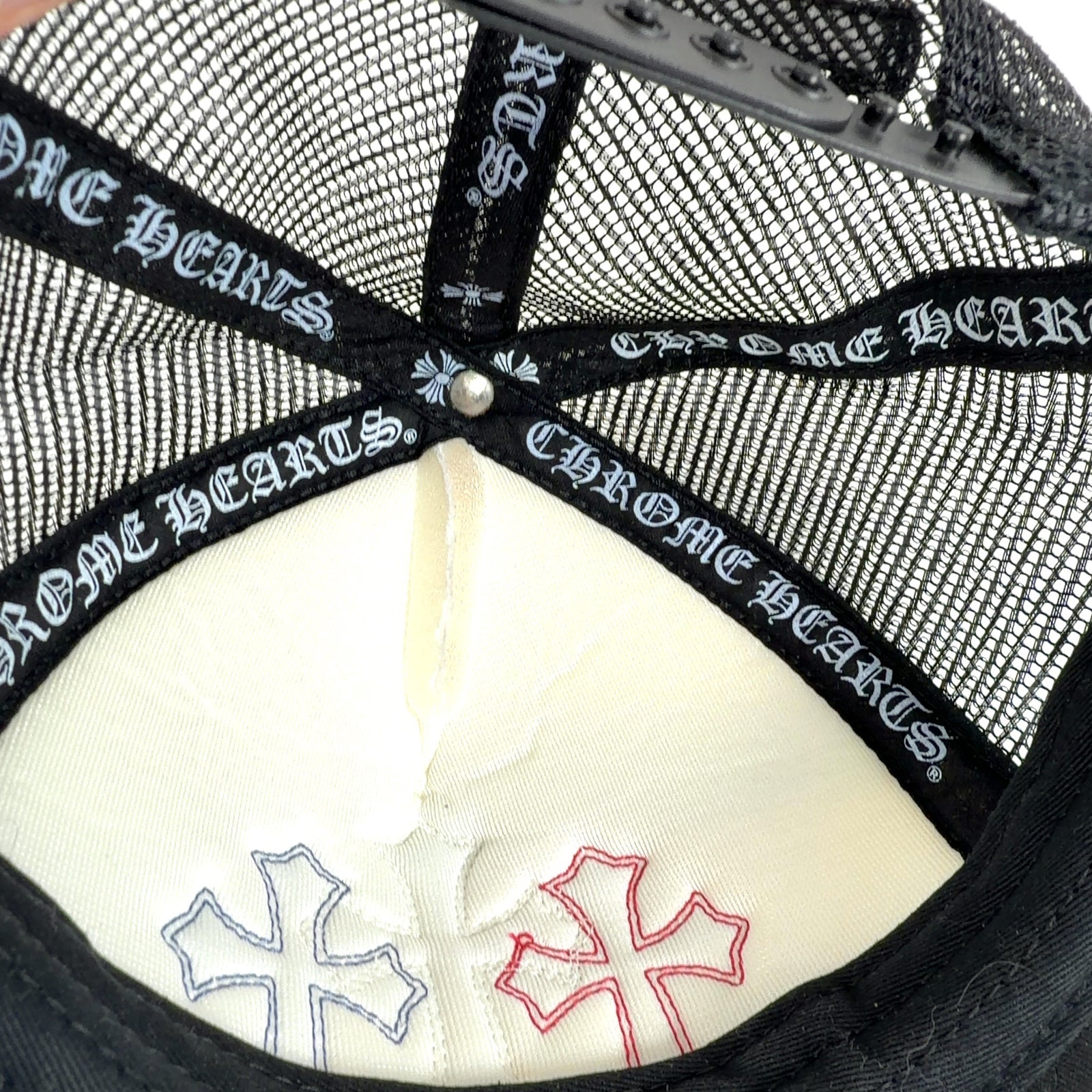 Chrome Hearts RWB Cemetary Cross Patch Trucker Hat