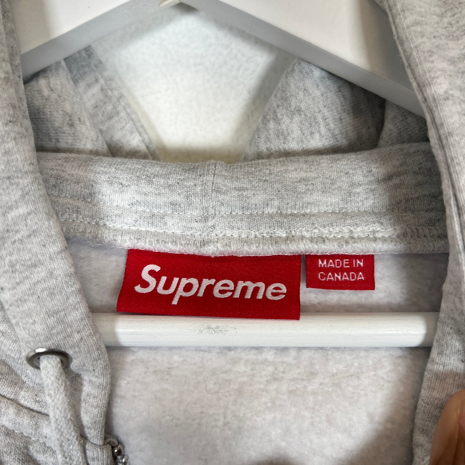 Supreme Grey Mini Box Logo Zip-Up Hoodie Size M