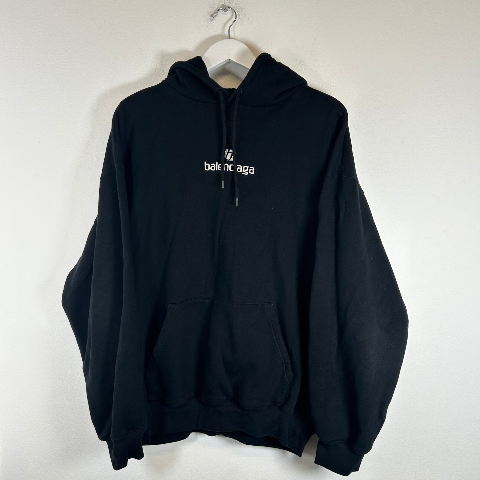 Balenciaga Black Sponsor Logo Hoodie Size L