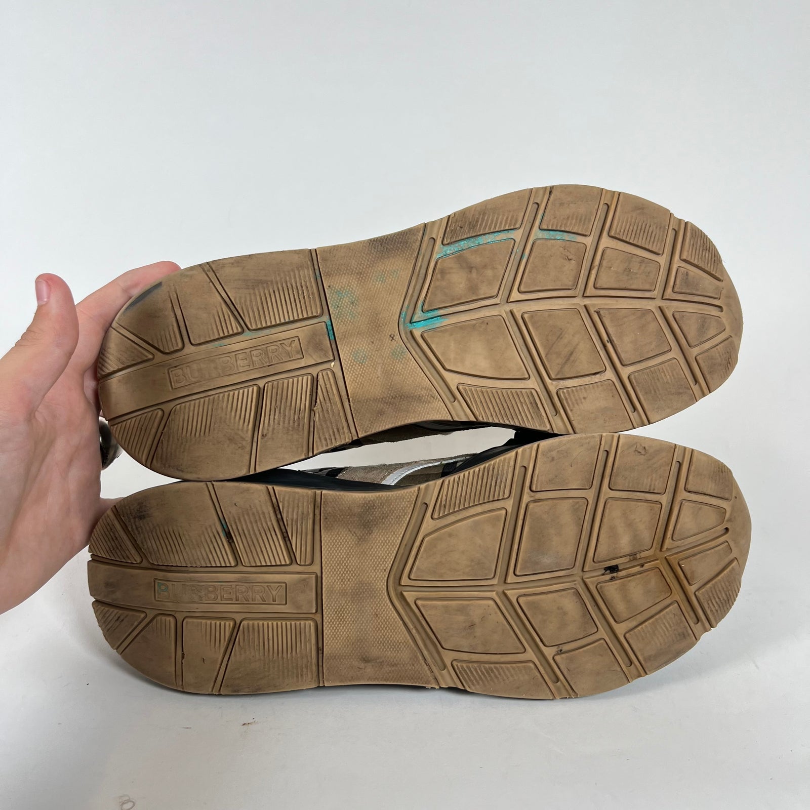 Burberry Grey Plaid Ramsey Sneakers Size 44