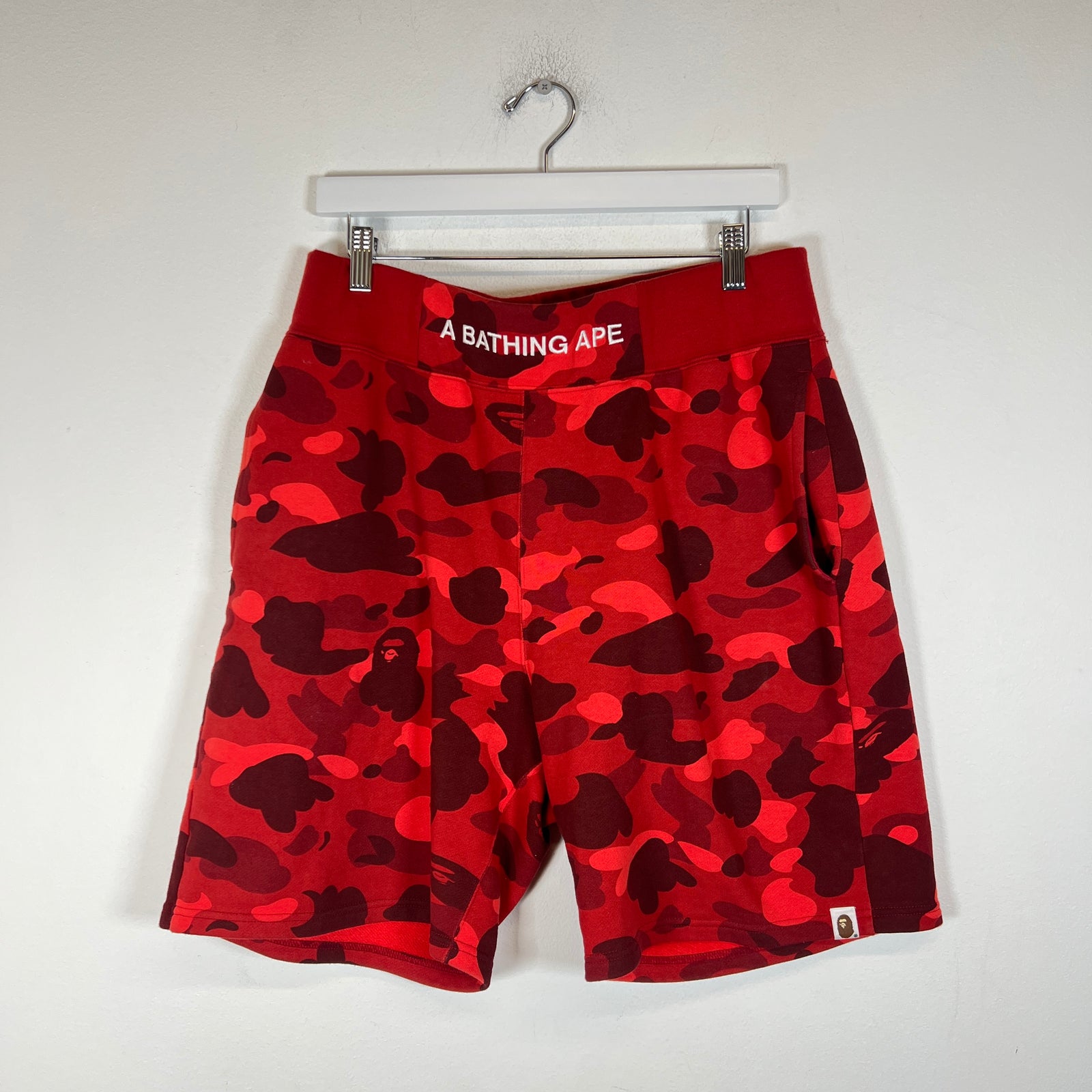 Bape Red Camo Shorts Size L