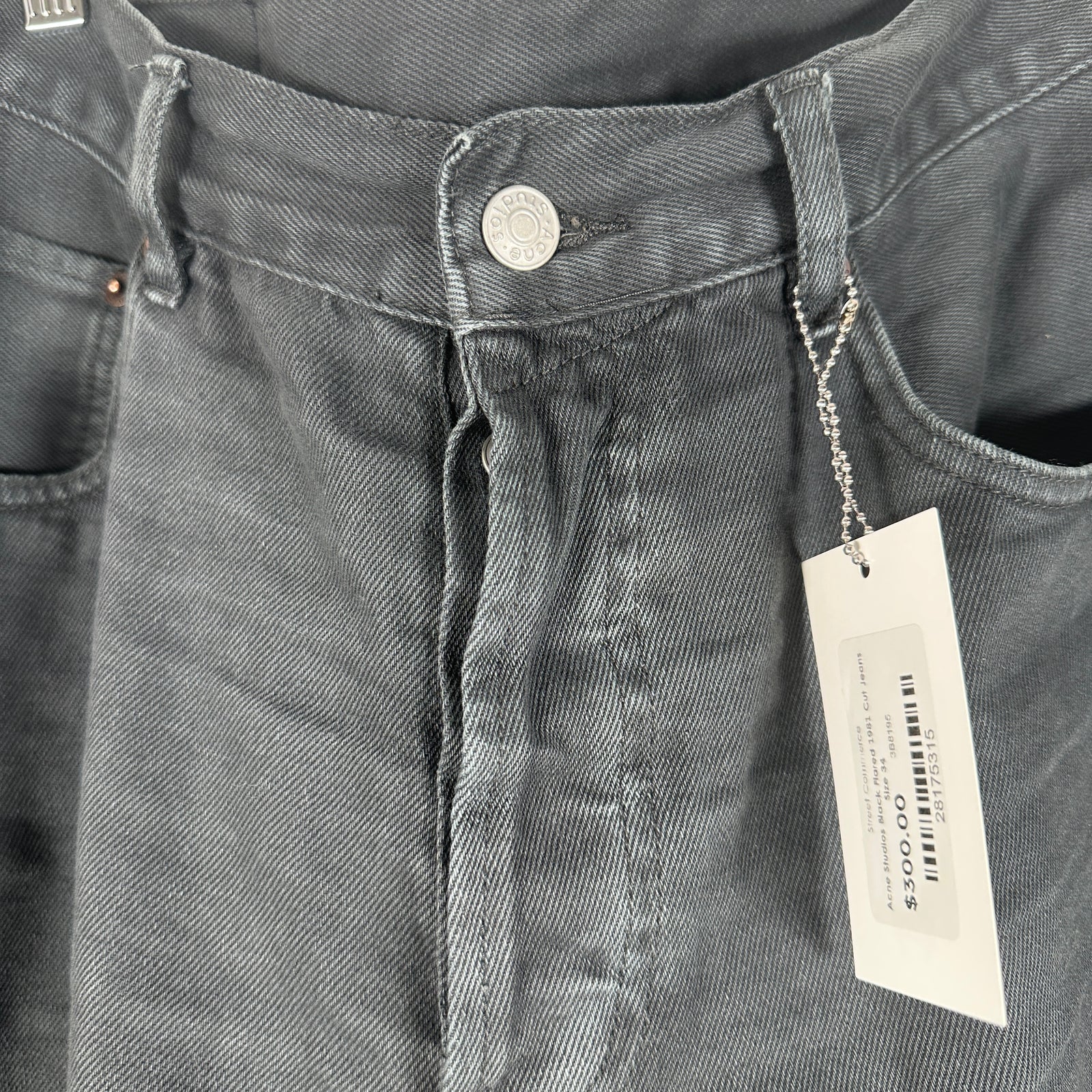 Acne Studios Black Flared 1981 Cut Jeans Size 34