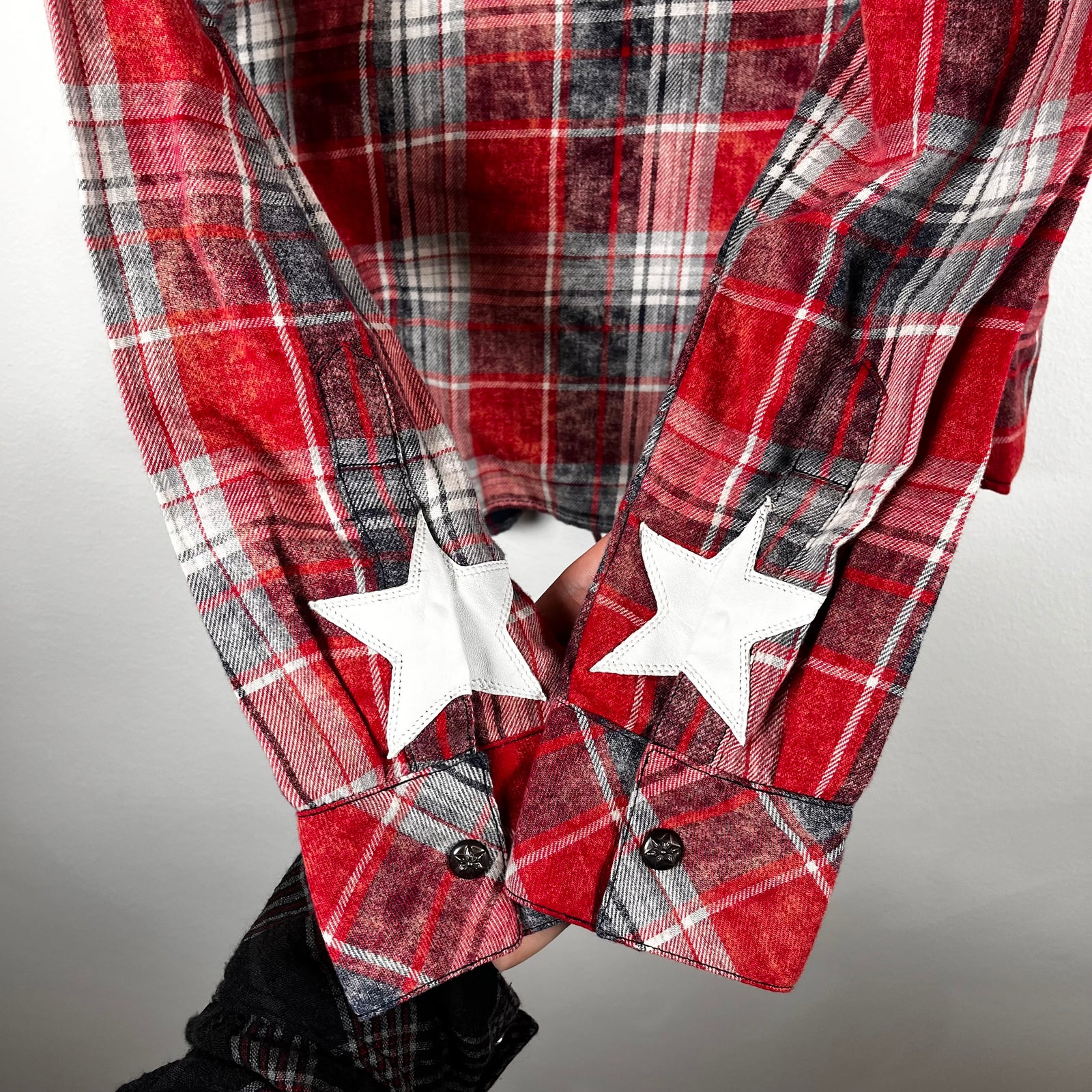 Chrome Hearts Star Patch Red Plaid Flannel Size S
