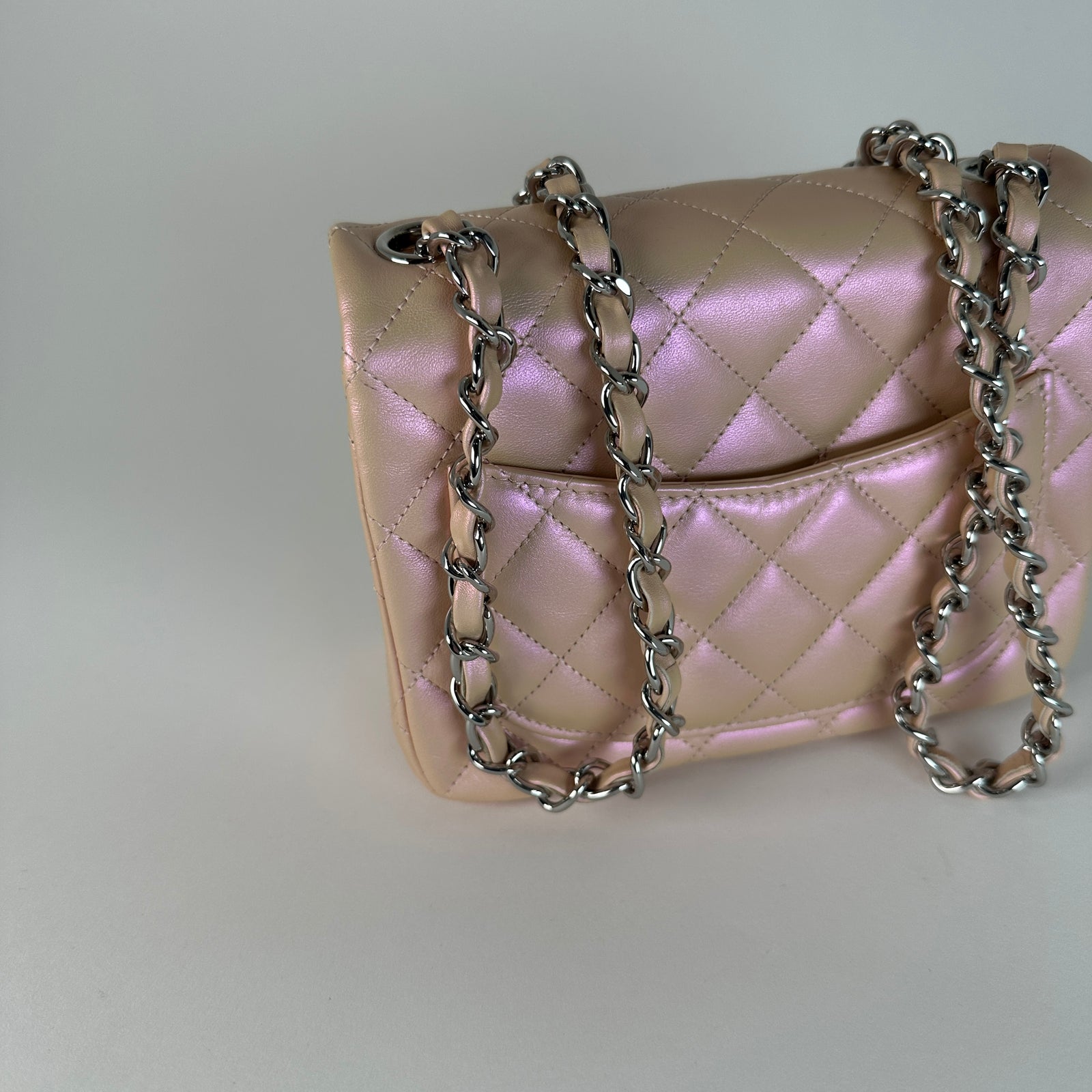 Chanel Mini Square Iridescent Calfskin Flap
