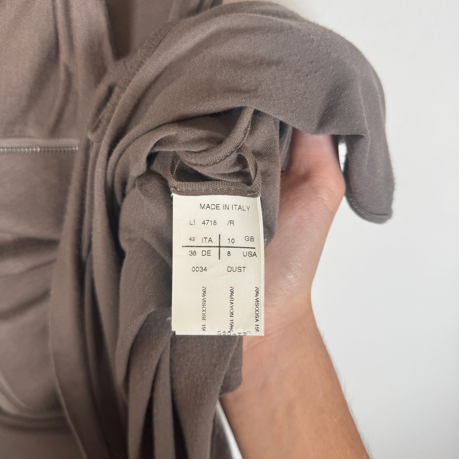 Rick Owens Lilies Dust Asymmetrical Zipper Top Size M