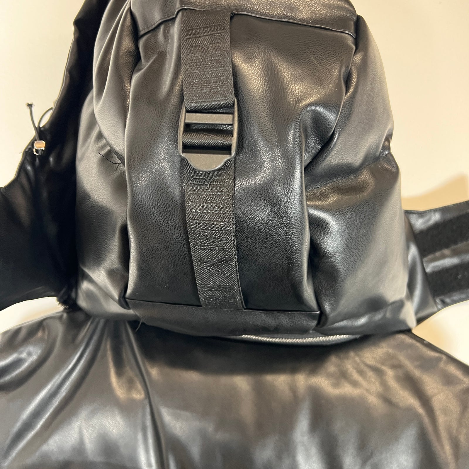 Amiri Black Hooded Leather Vest Size L