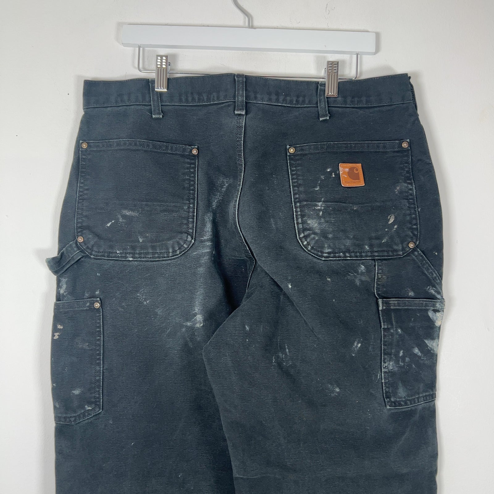 Carhartt White Paint Splatter Black 'Double Knee' Carpenter Pants
