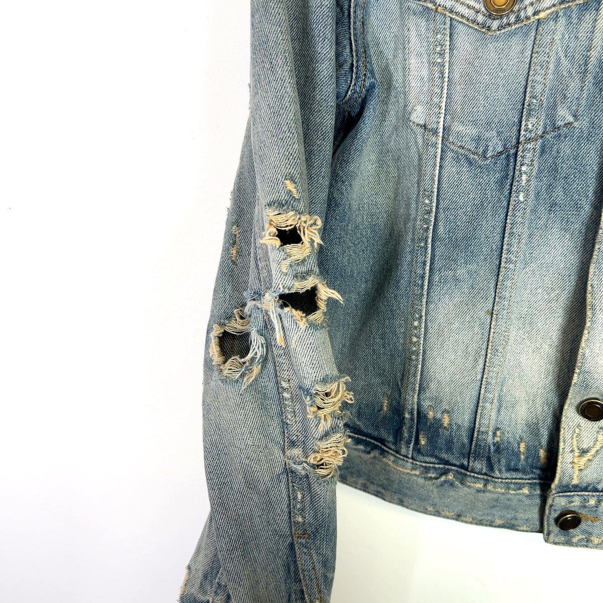 Saint Laurent SS21 Distressed Denim Jacket