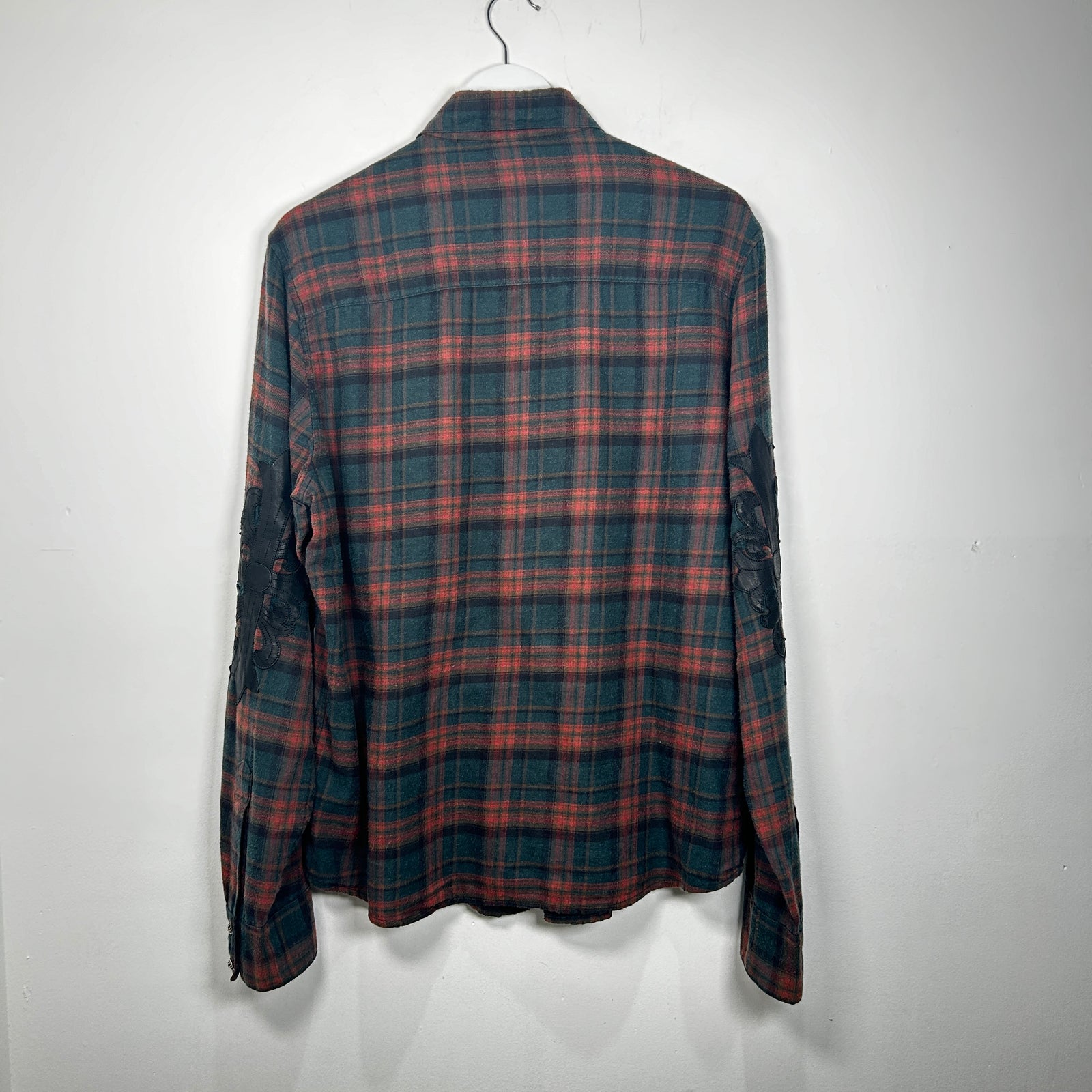 Chrome Hearts Brown/Green Floral Cross Patch Flannel Size L