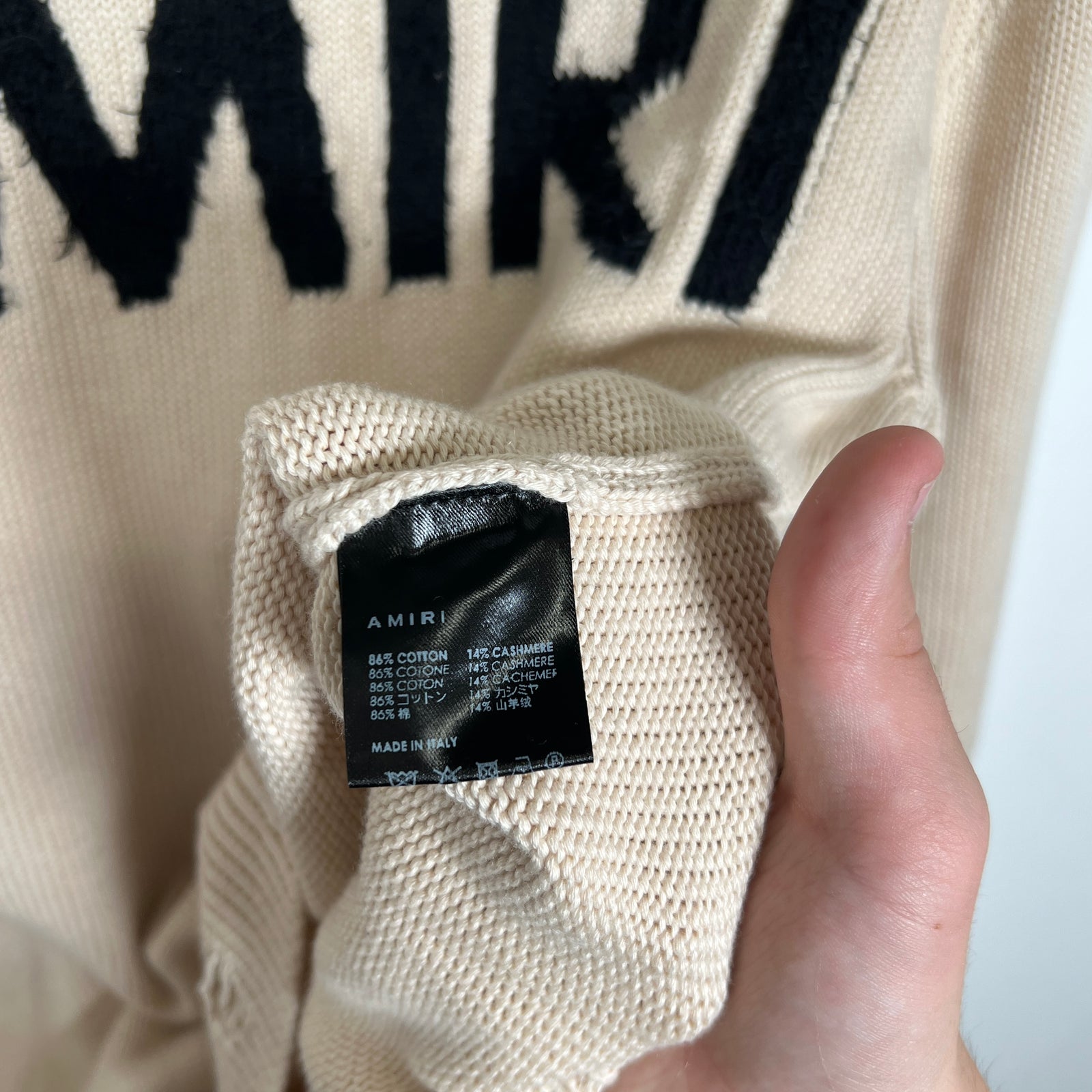 Amiri Spellout Logo Knit Sweater Size XL