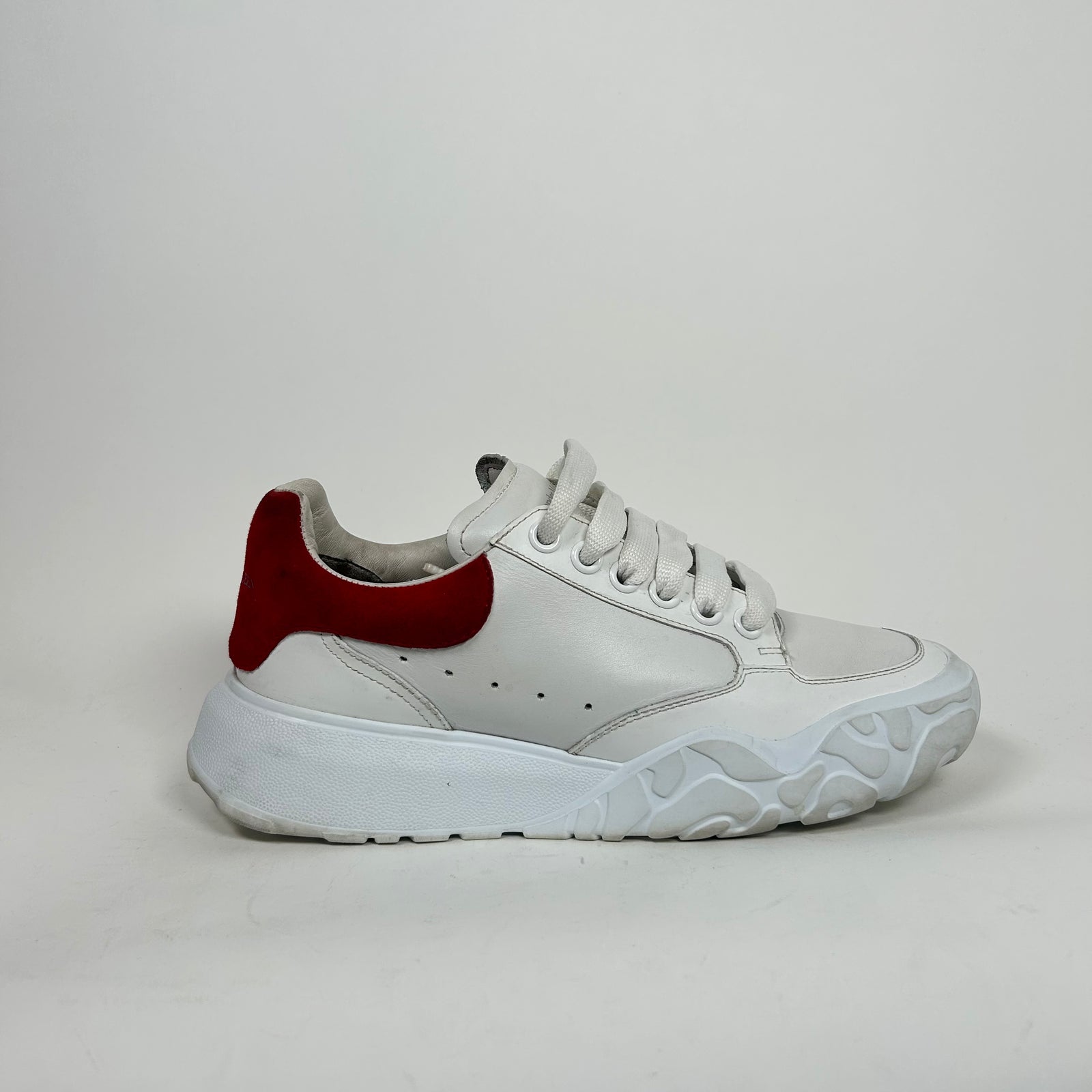 Alexander McQueen White/Red Court Trainers Size 38