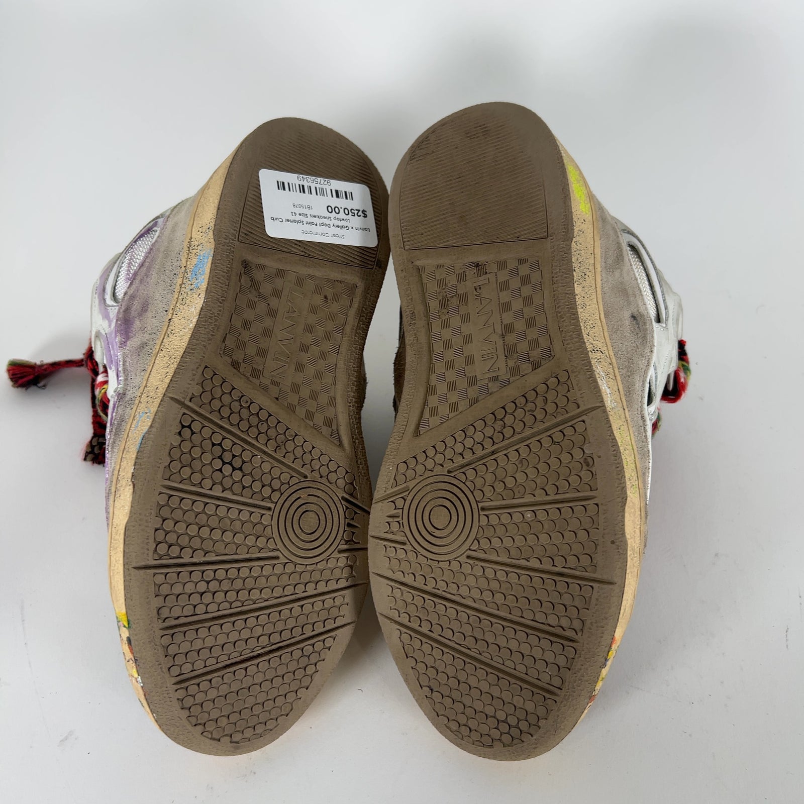 Lanvin x Gallery Dept Paint Splatter Curb Lowtop Sneakers Size 41