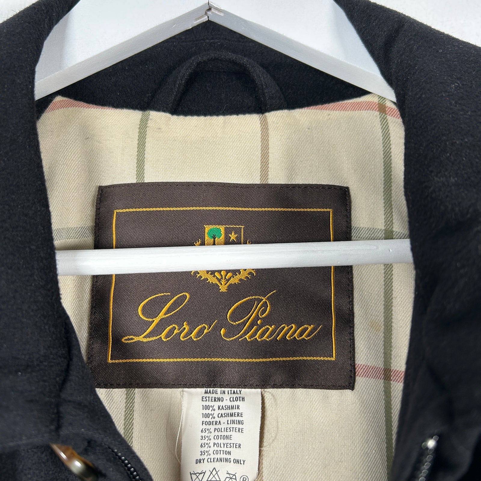 Loro Piana Black Cashmere 'Horsey' Jacket Size L