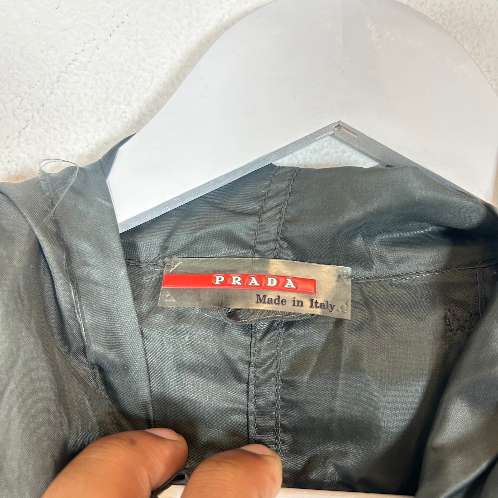 Prada Olive Linea Rosa Nylon Windbreaker Jacket Size M