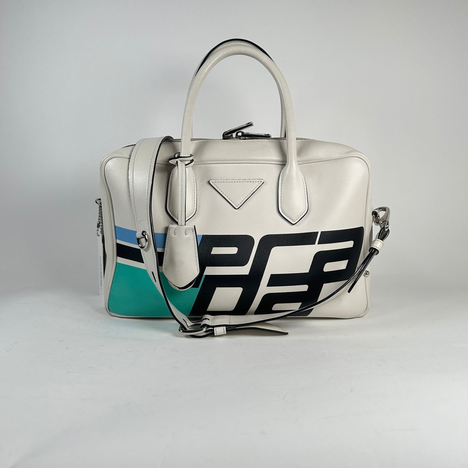 Prada City Racing Logo Bowler Bag