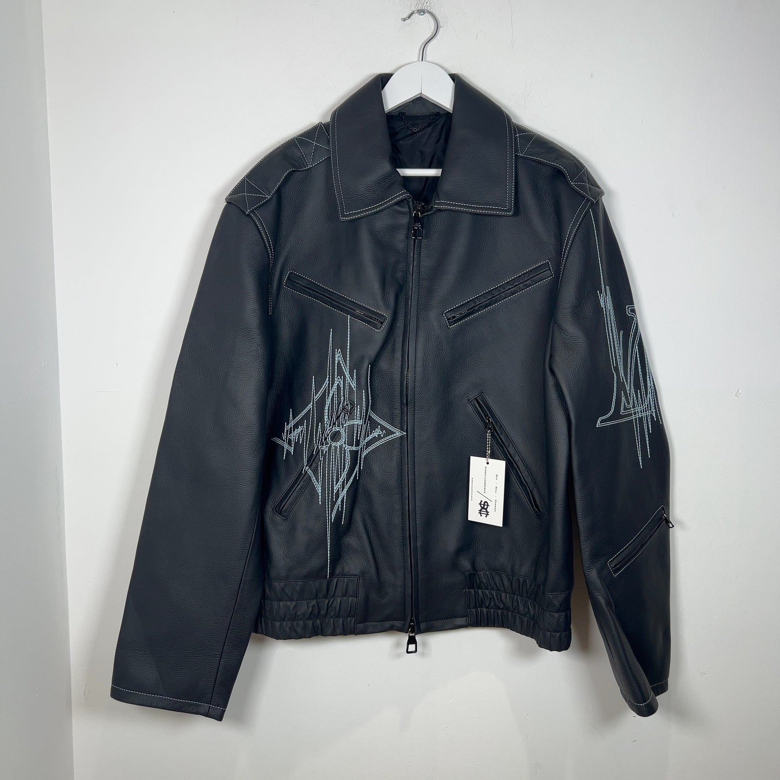 Louis Vuittion Frequency Chic Embrodied Leather Blouson Jacket Size 54