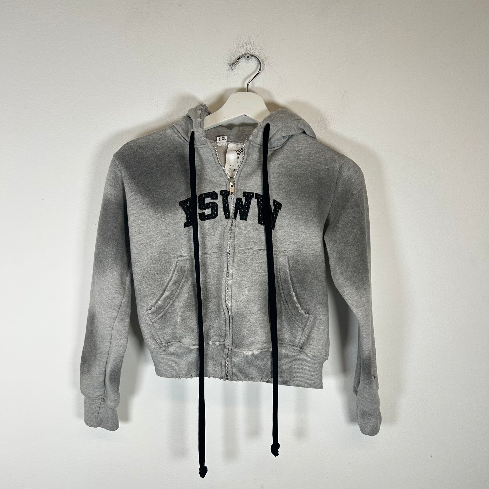 Yori YSFW Grey Zip Up Hoodie Size XS