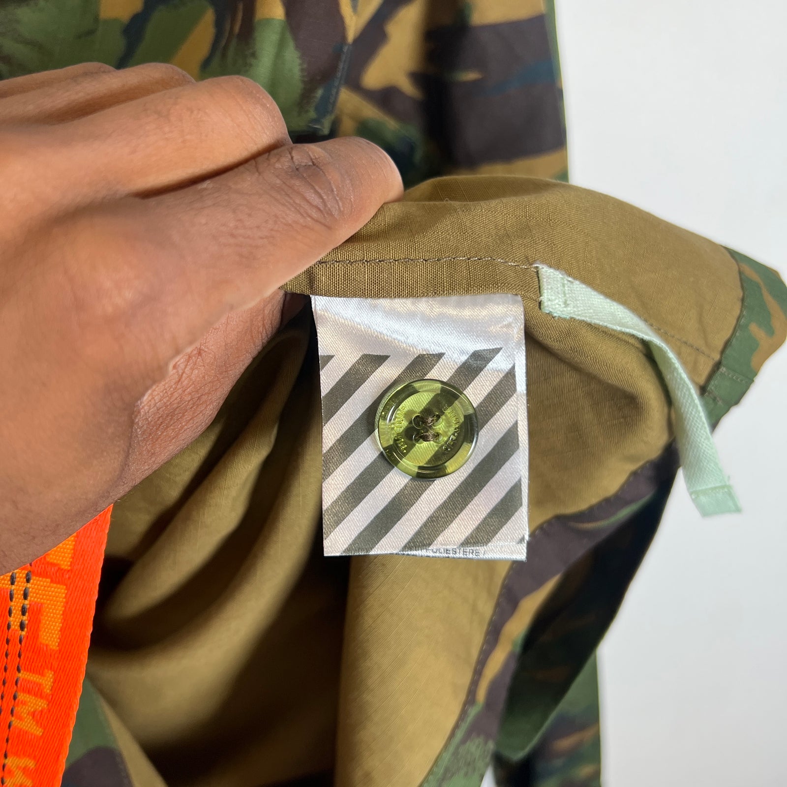 Off-White SS18 Camo Field Patches M-65 Cargo Jacket Size XXL