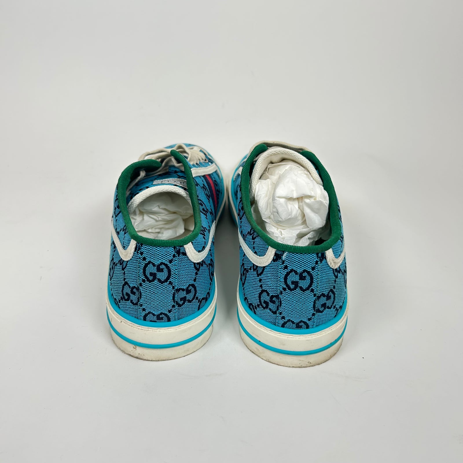 Gucci Light Blue Tennis 1977 Low Top Sneaker Size GG 9.5