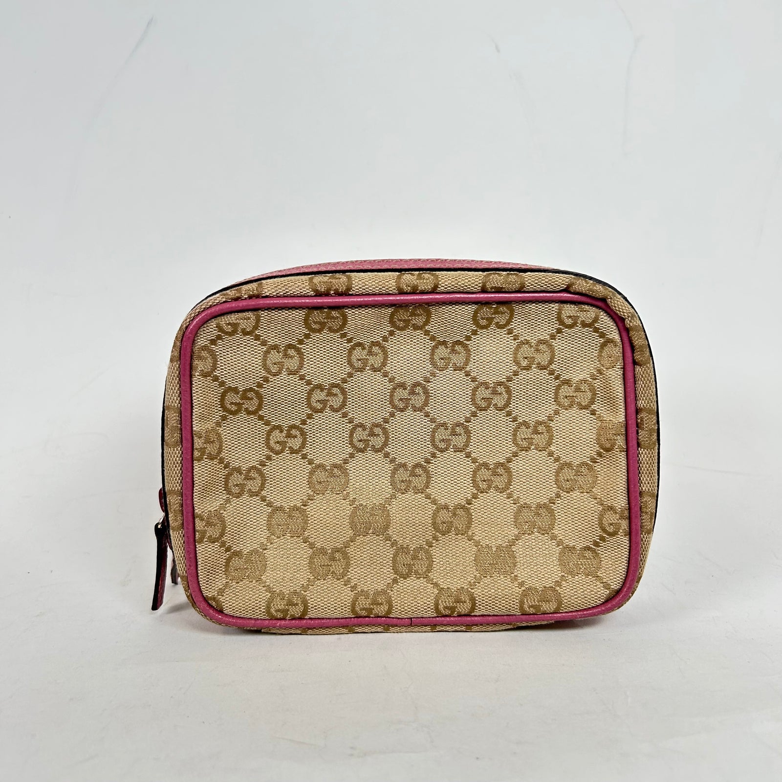 Gucci Pink GG Canvas Cosmetic Bag