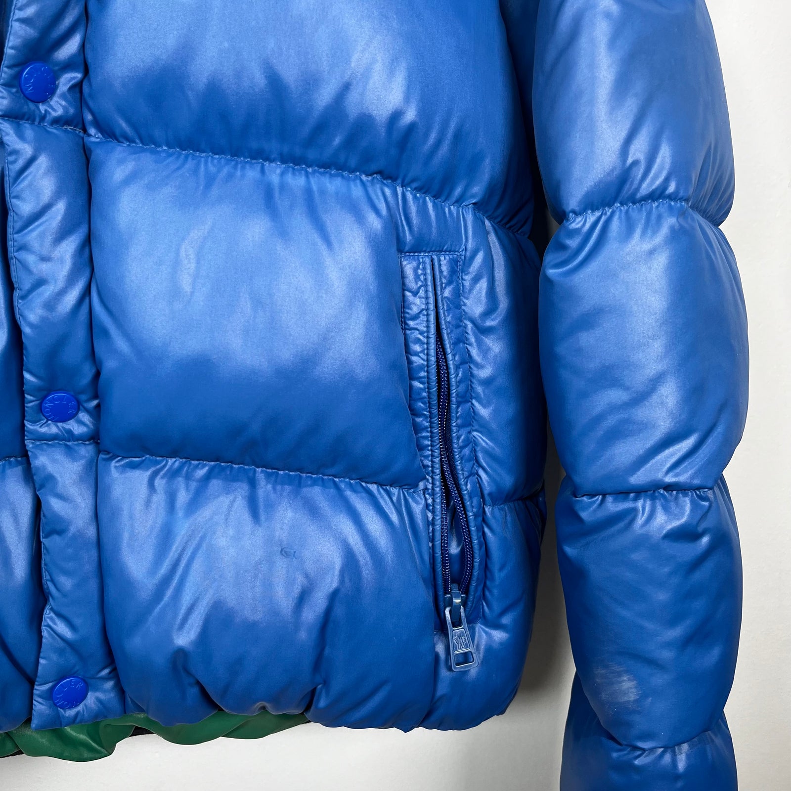 Moncler Suginami Giubbotto Blue Down Coat Size M