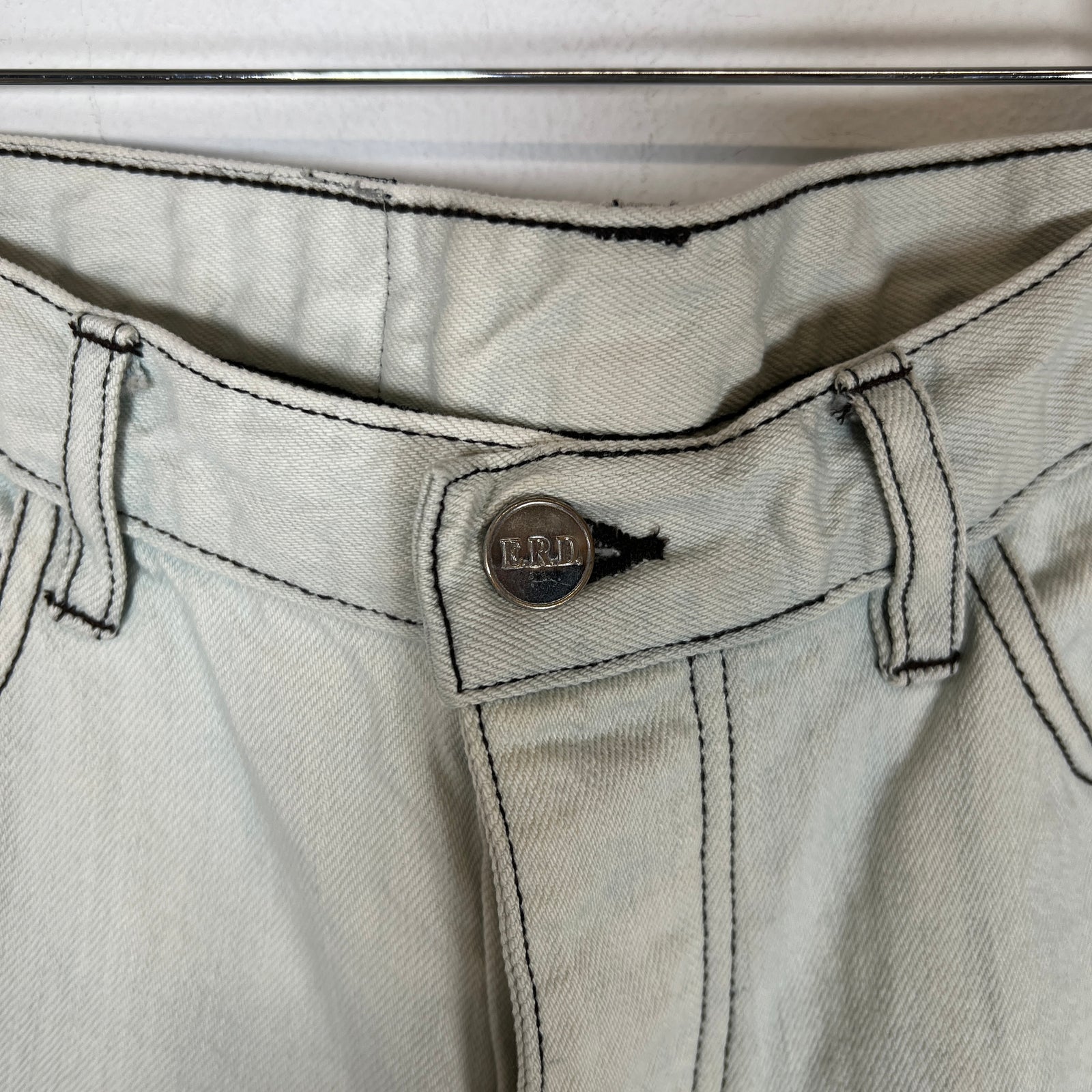 Enfants Riches Deprimes White Distressed Denim Shorts
