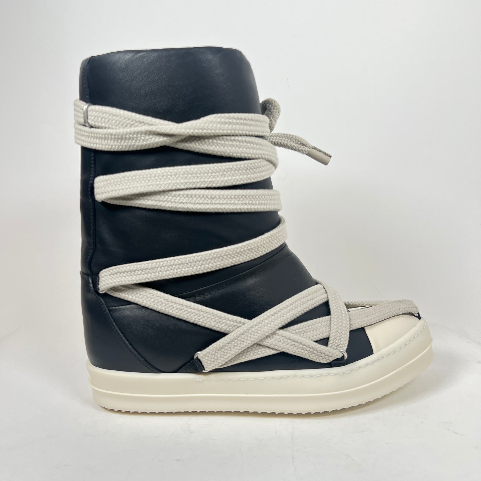 Rick Owens Black/Milk Jumbolace Megalaced Boots Size 41