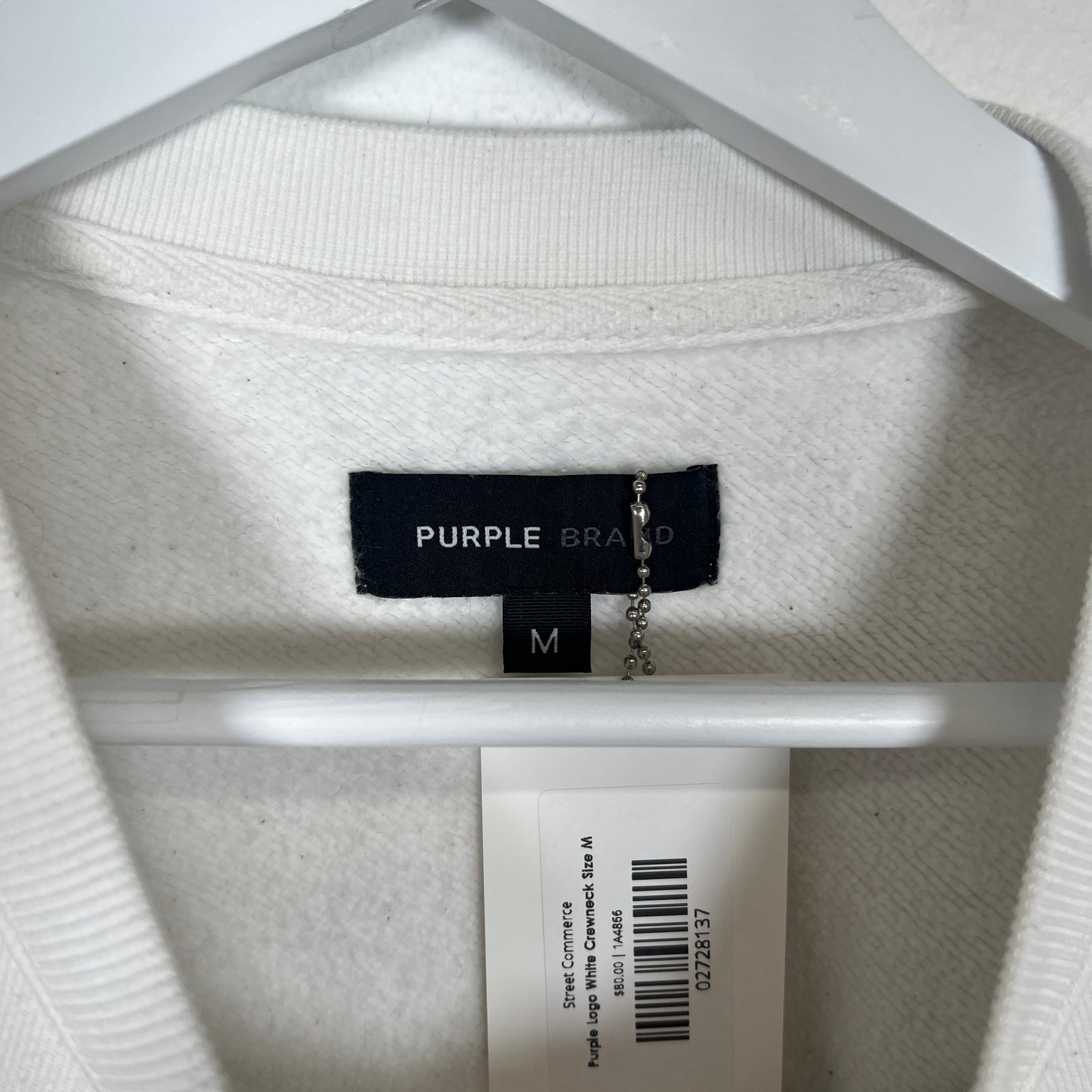 Purple Logo White Crewneck Size M