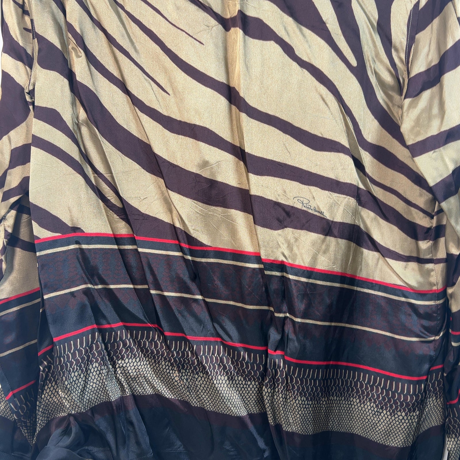 Roberto Cavalli Python Silk Shirt Size M