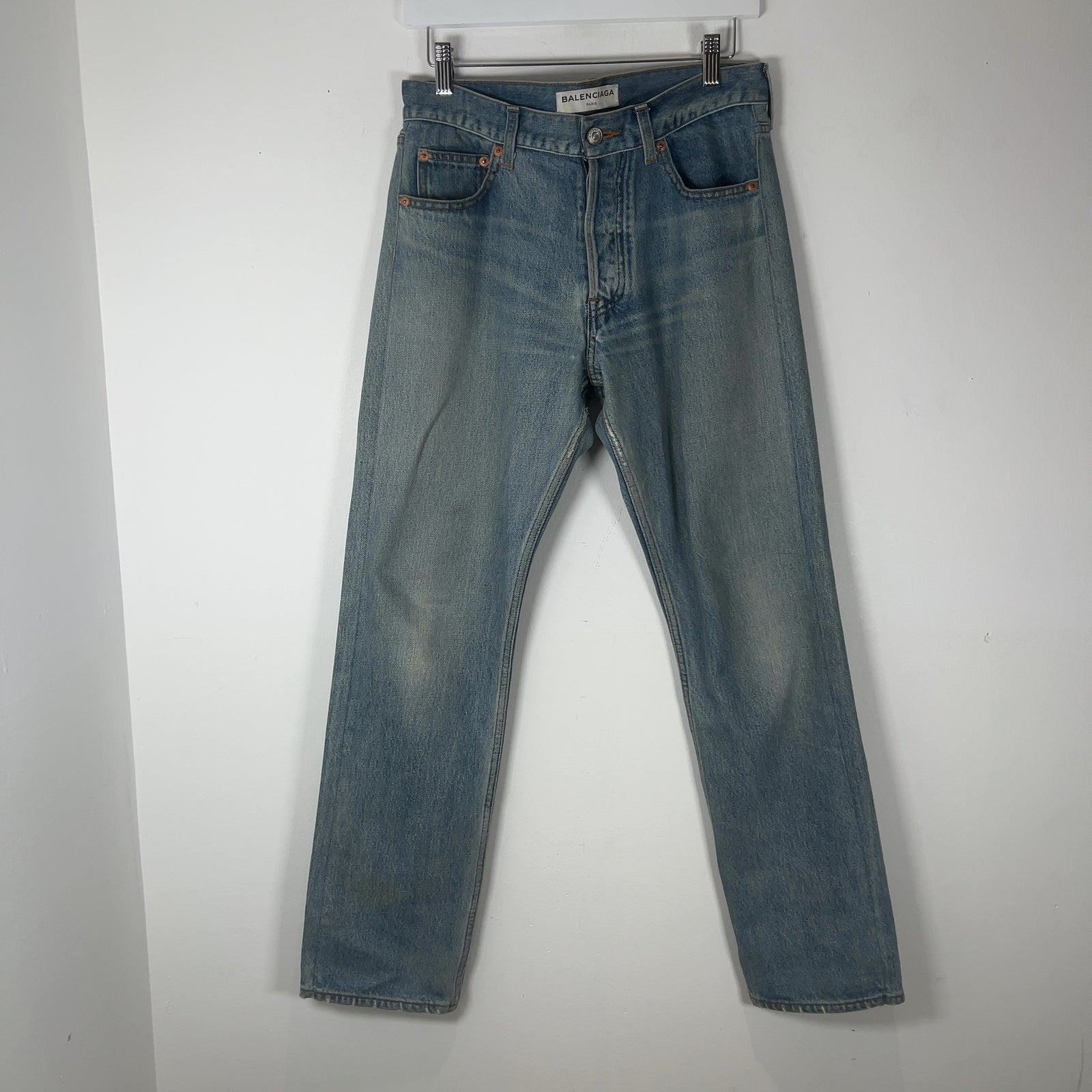 Balenciaga Light Wash Straight Leg Jean