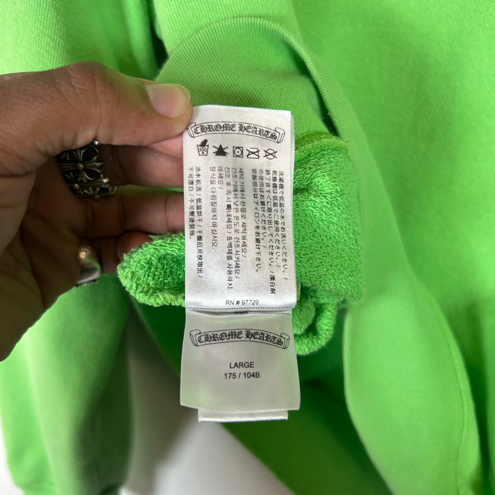 Chrome Hearts Lime Green Matty Boy Sex Records Crewneck Size L