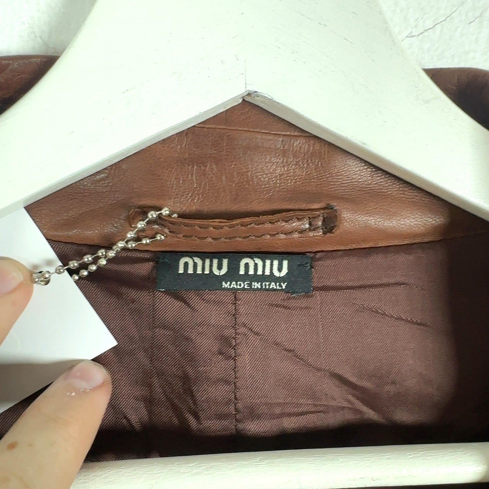 Miu Miu Leather Blazer Jacket