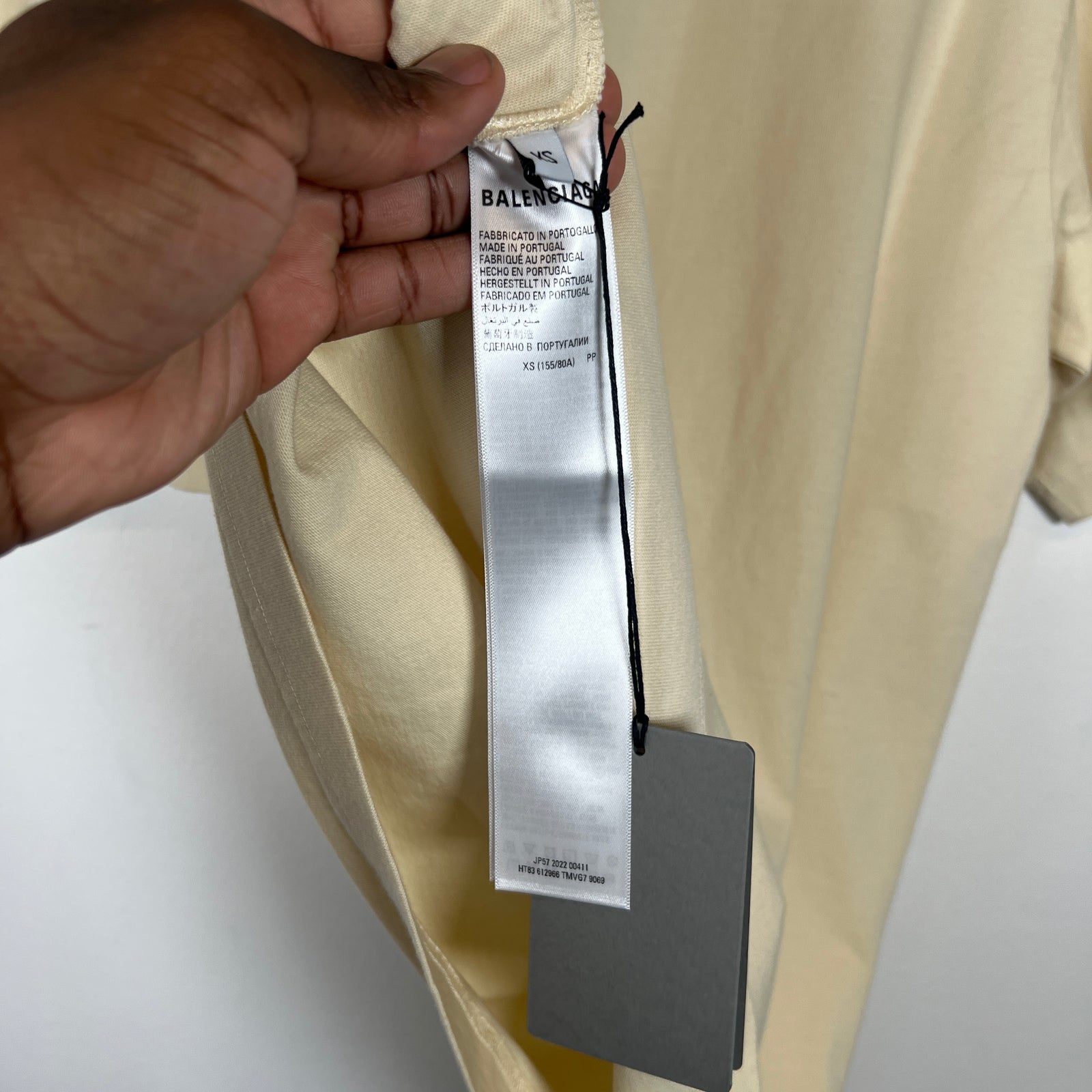 Balenciaga Beige BB Paris Logo T-Shirt Size S