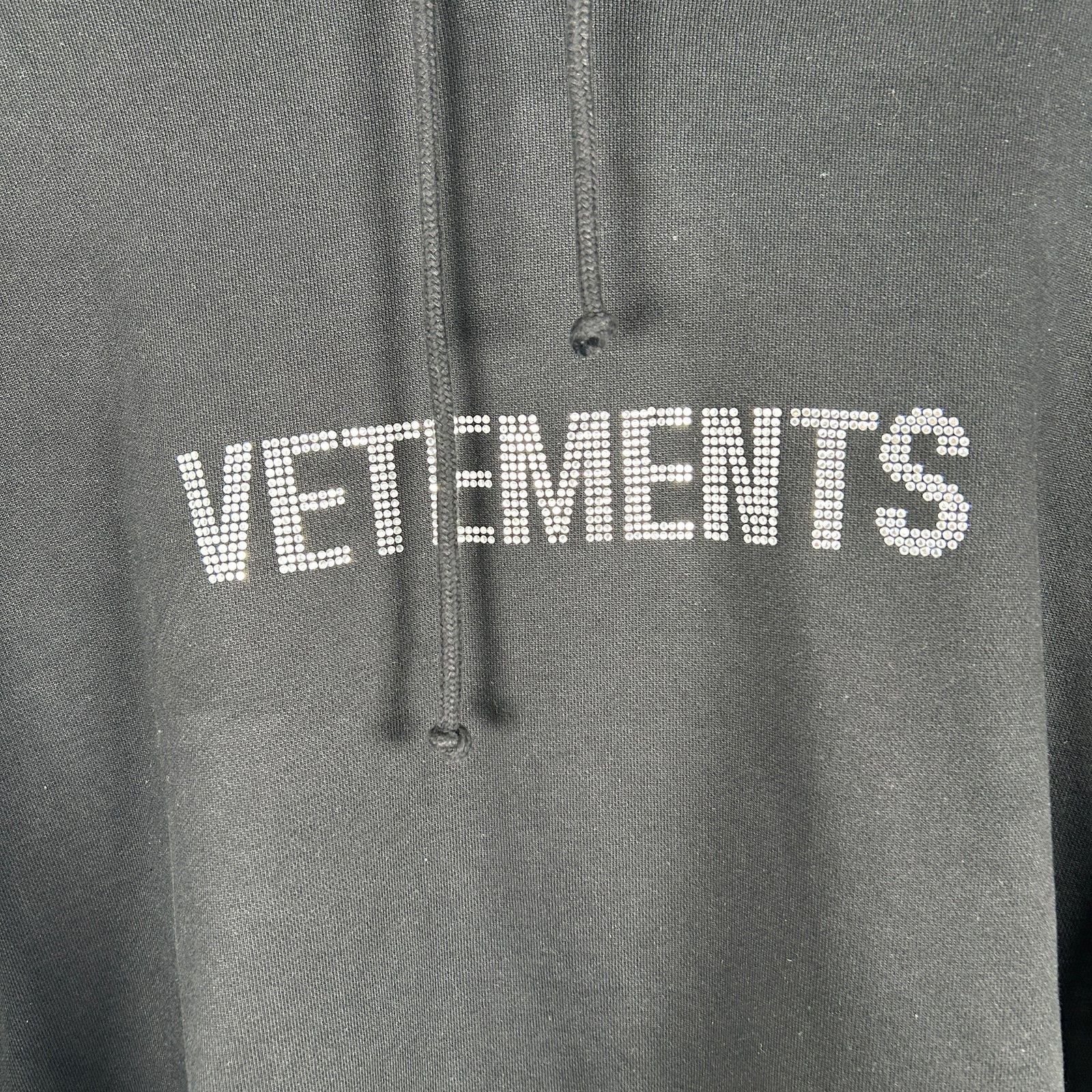 Vetements Rhinestone Crystal Logo Oversized Hoodie Size S