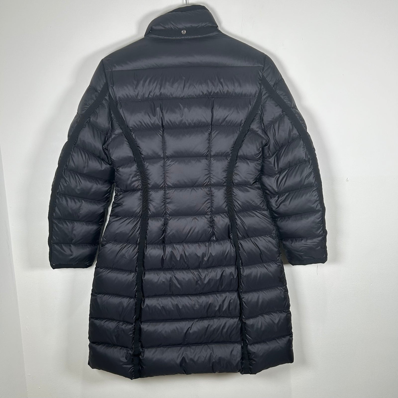 Moncler Hermine Giubbotto Black Long Down Jacket Size 2