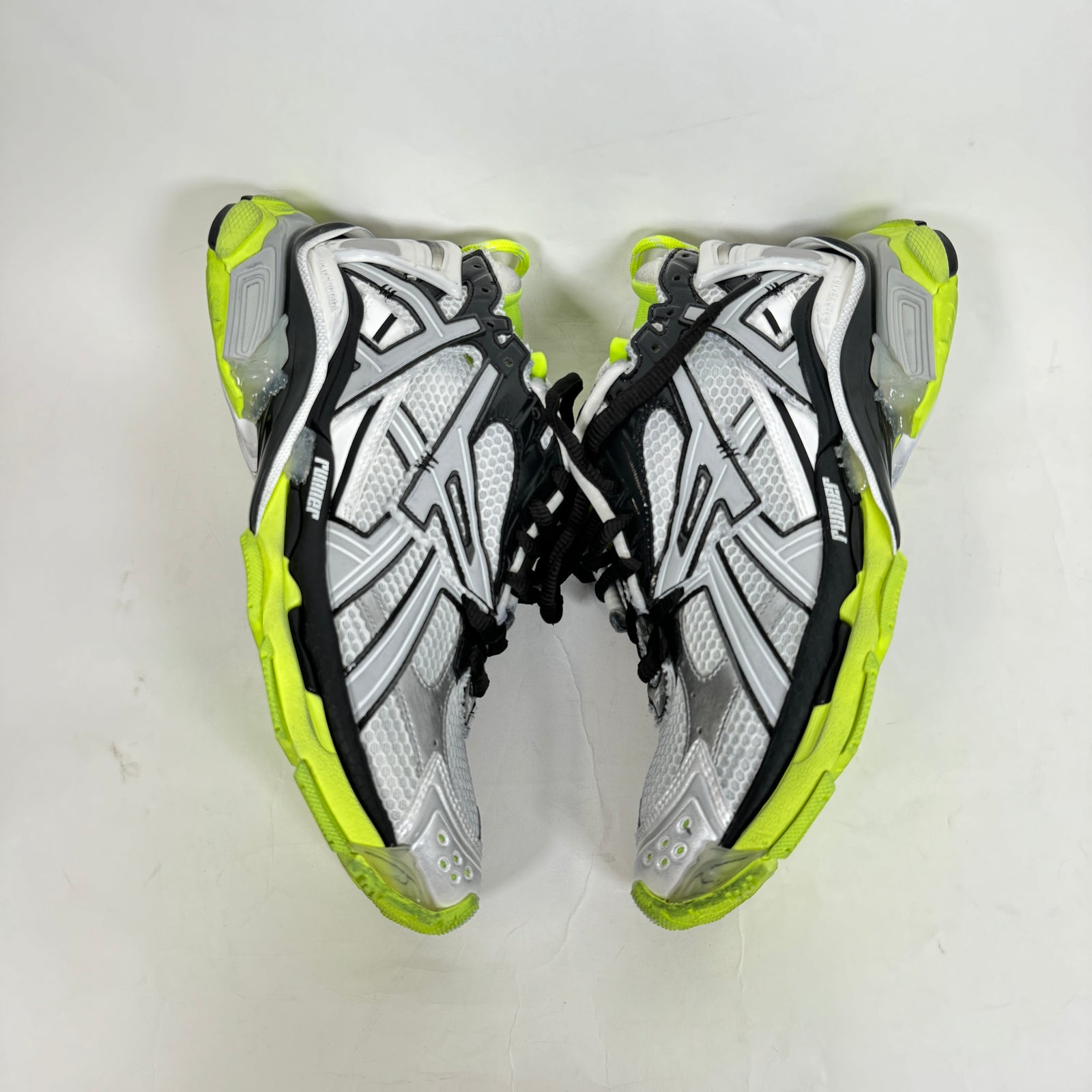 Balenciaga Silver/Neon Yellow Runners Size 43