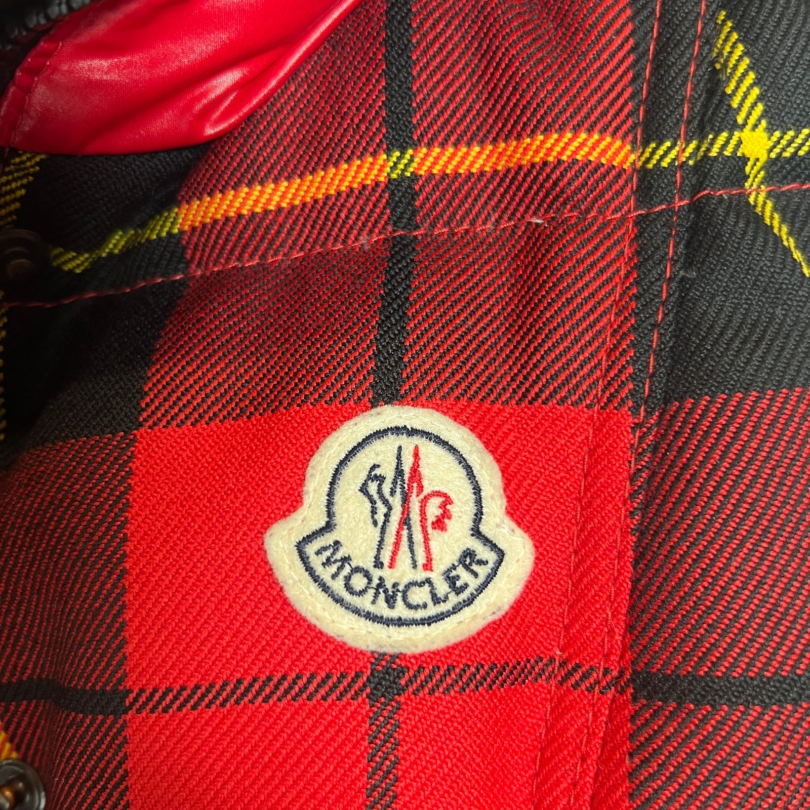 Moncler Red Plaid Liberation Puffer Vest Size 00