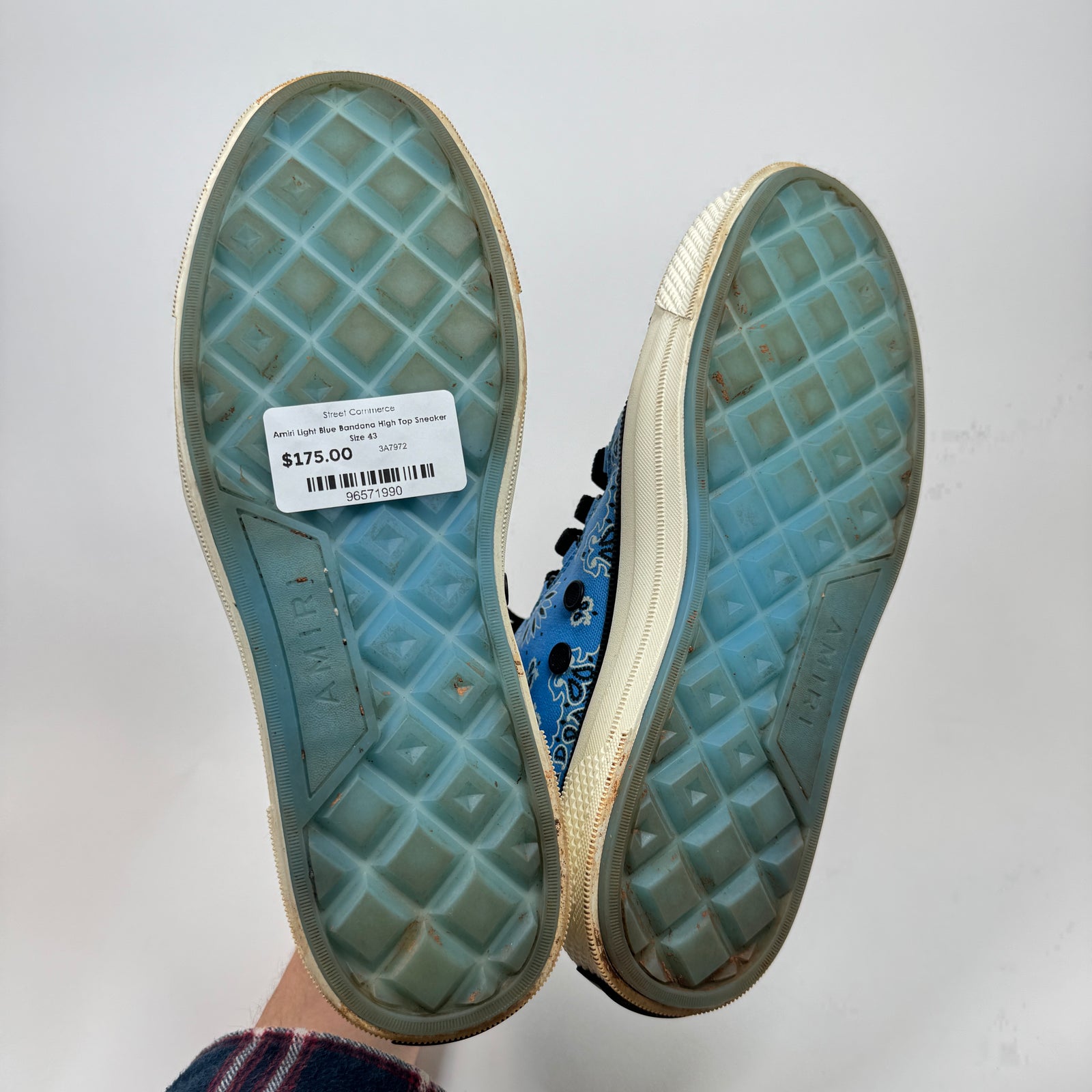Amiri Light Blue Bandana High Top Sneaker Size 43