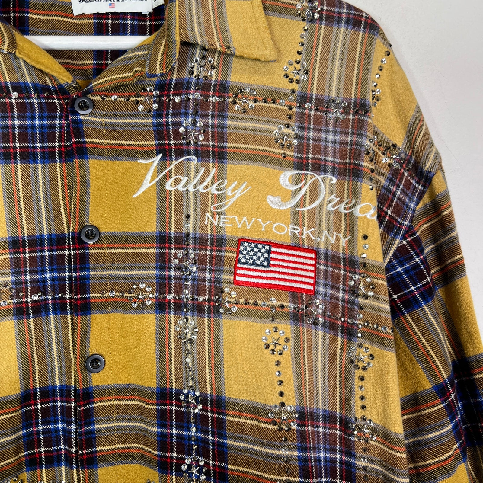 Vale Chocolate 'Valley Dreams' Rhinestone Flannel Shirt