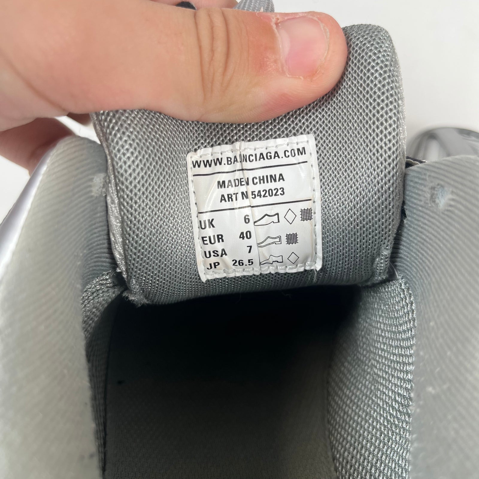 Balenciaga Metallic Grey Tracks Size 40