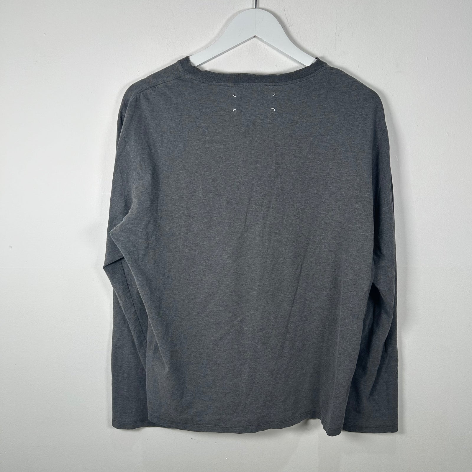 Maison Margiela Grey V-Neck Long-Sleeve Shirt Size M