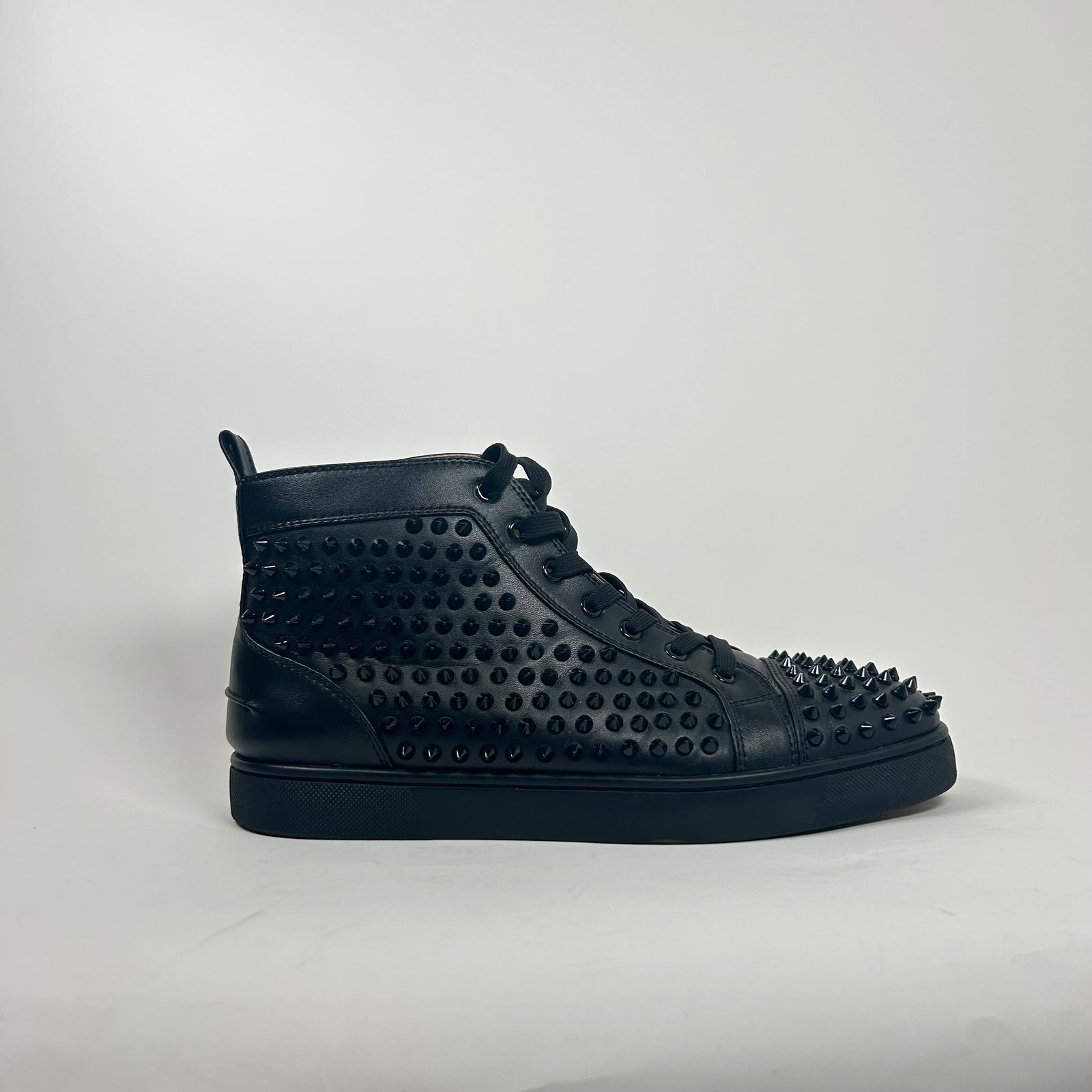 Christian Louboutin Black High-top Spiked Sneakers