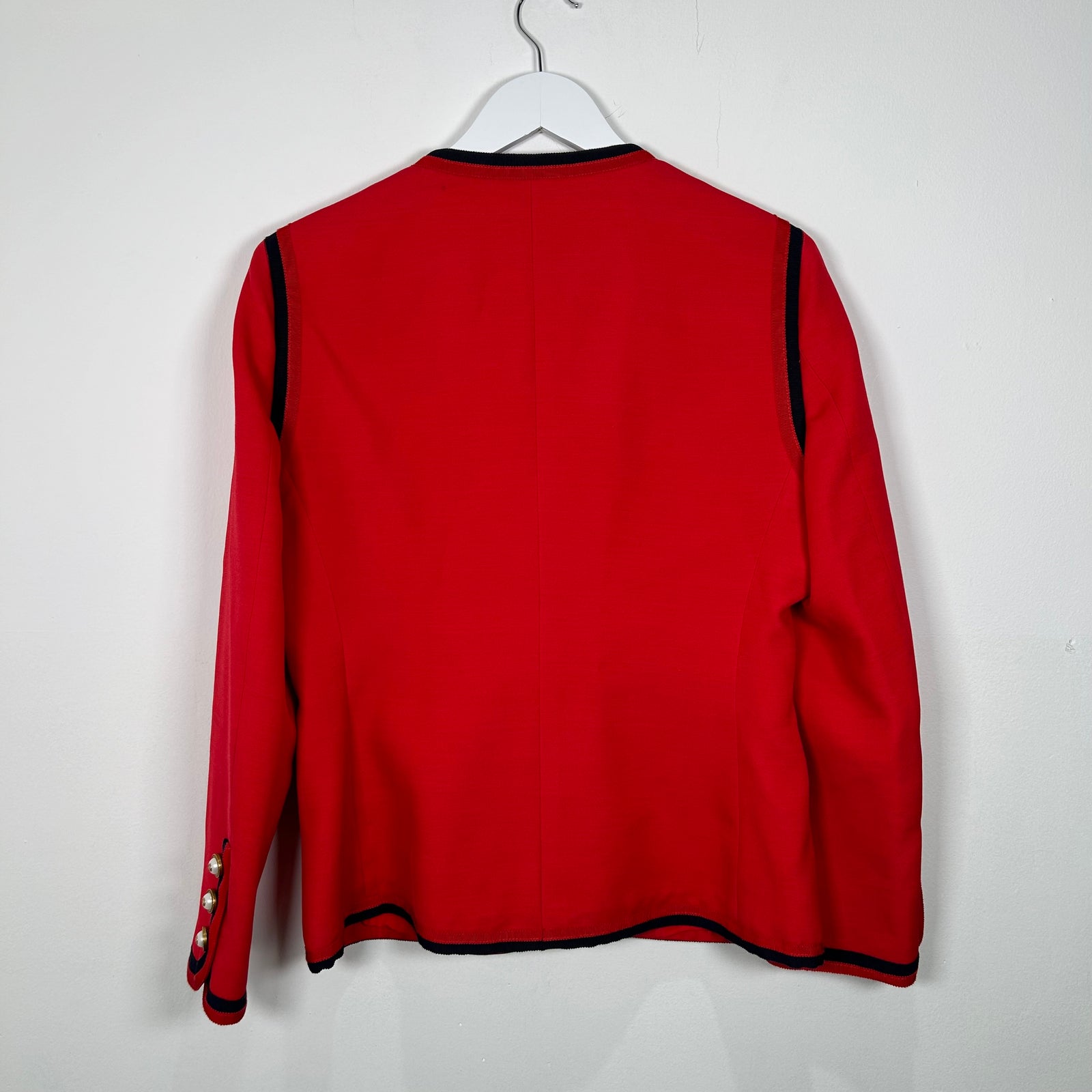 Gucci Red Silk Wool Blazer Jacket Size 44