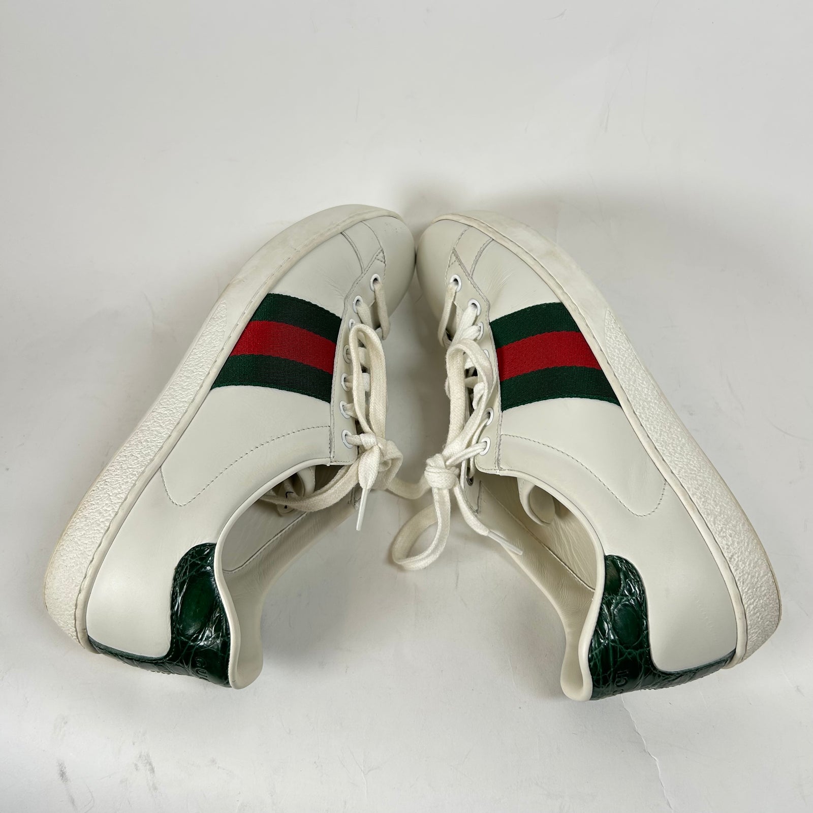 Gucci White Web Ace Sneaker Size GG 8.5
