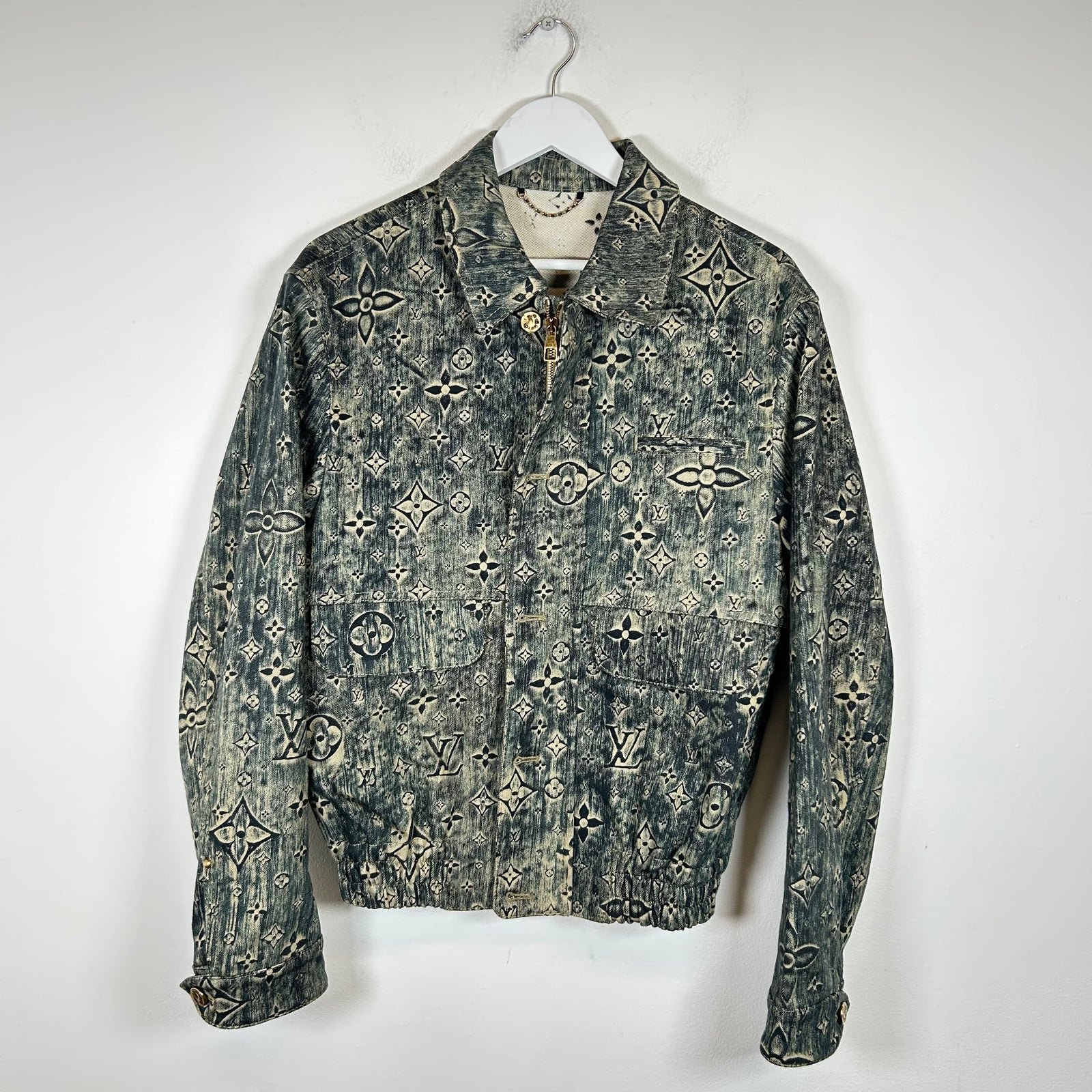 Louis Vuitton Dark Blue Monogram Denim Tailored Jacket Size 46
