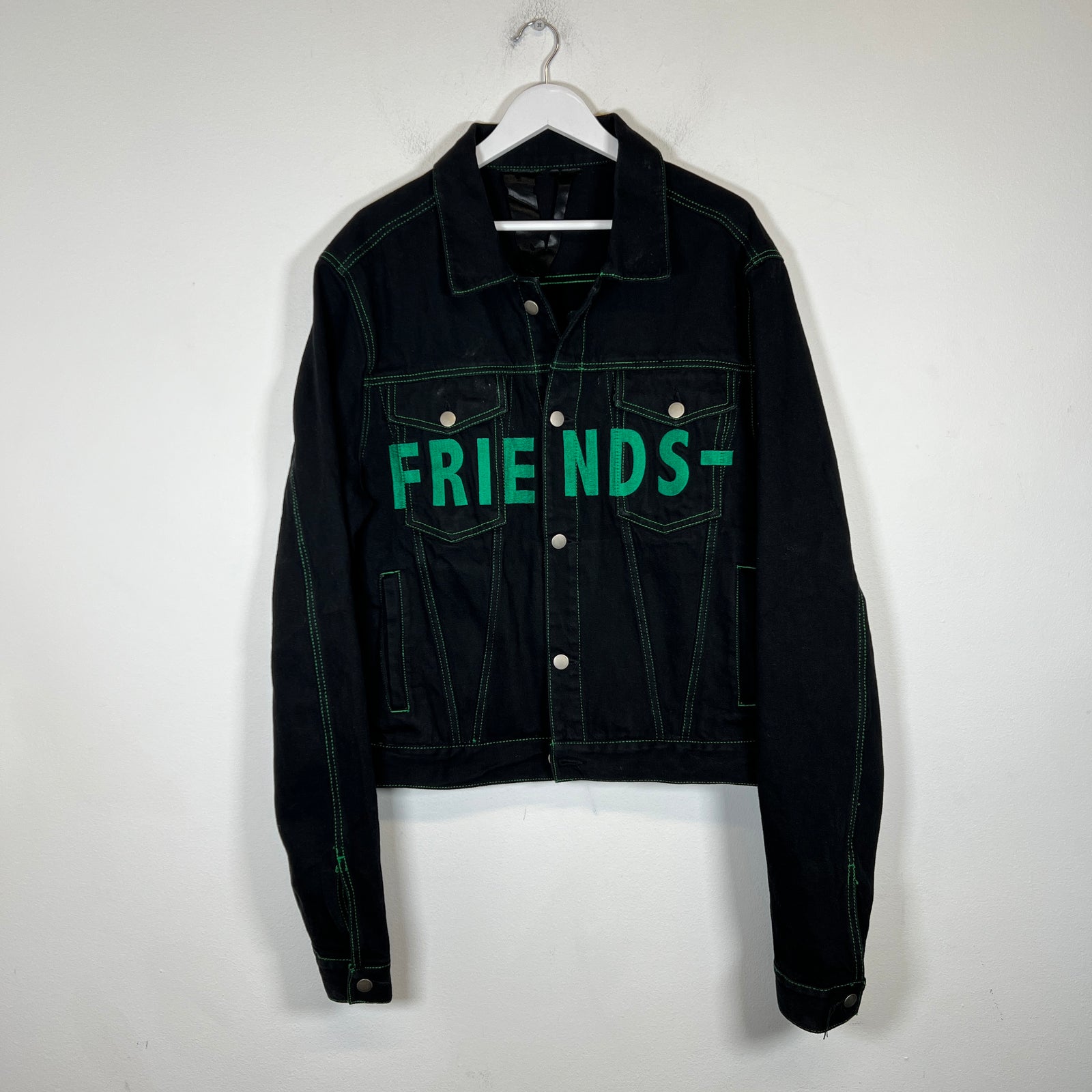 Vlone Black/Green Friends Denim Jacket Size XL