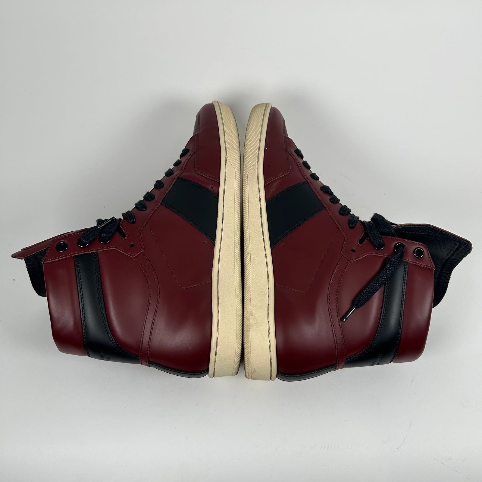 Saint Laurent SL/10H Court Burgandy High Tops Size 41